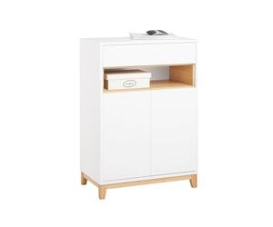 SoBuy Buffet Salon avec Tiroir 60x34x85cm pour Entrée | Meuble de rangement avec étagères réglables et double porte, charge 80kg FSB97-WN