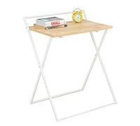 SoBuy Bureau Pliant pour Petits Espaces, Bureau d'Ordinateur Table d’Etude Bureau Portable à Domicile, Salon, Chambre, Aucun Assemblage Requis Design Industriel, FWT88-WN