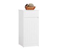 SoBuy BZR110-W Meuble Bas de Salle de Bain Commode de salle de bain avec 1 Tiroir et 1 Panier à Linge Amovible Blanc 40x39x86cm