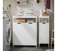 SoBuy Armoire de toilette BZR121-W – 2 portes, étagères réglables, 70×35×90 cm, blanc