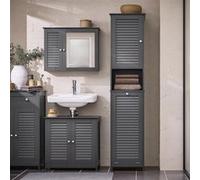 SOBUY BZR124-DG - Colonne salle de bain avec panier à linge