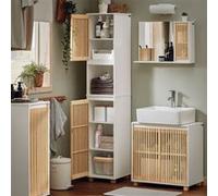 SoBuy BZR127-W Meuble Colonne Armoire de Salle de Bain Étagère Étroite Meuble de Rangement Blanc G