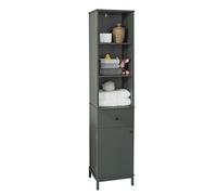 SoBuy® BZR22-DG Meuble Colonne de Salle de Bain Armoire Haute Meuble Rangement - L40cm x P30cm x H182cm