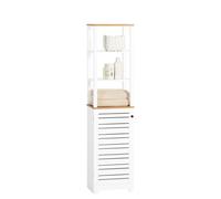 SoBuy BZR43-W Meuble Colonne de Salle de Bain Armoire Haute Meuble de Rangement