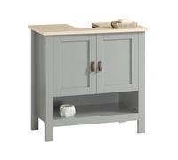 SoBuy BZR69-HG Meuble sous Lavabo, Meuble sous Vasque avec 2 Portes et 1 Compartiment Ouvert, 60 x 30 x 60, Gris