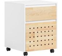 SoBuy ASK06-WN Caisson de Bureau à Roulettes, Organiseur Bureau, Meuble de Rangement Bureau, Caisson de Rangement Bureau avec Tiroir