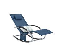 SoBuy Chaise Longue Transat Pliable Aluminium - Bain de Soleil Ergonomique à Bascule Relax, Bleu Marine, OGS28-NB