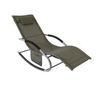 SoBuy Chaise Longue Transat Pliable Aluminium - Bain de Soleil Ergonomique à Bascule Relax, Marron, OGS28-BR