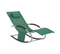 SoBuy Chaise Longue Transat Pliable Jardin - Bain de Soleil Ergonomique Relax, Terrasse Balcon Camping, Vert Foncé, OGS28-WD