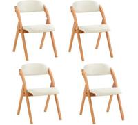 SoBuy Chaise pliante imbottie en bois blanc cassé 47.5x46x77 cm FST92-Wx4