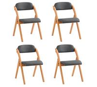 SoBuy Chaise Pliante Bois Confortable - Chaise Pliante avec Assise rembourrée, Chaise Salle à Manger Pliable, Lot de 4 chaises Bois Gris 47,5 x 59 x 77 cm FST92-SGx4