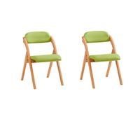 SoBuy Chaise Pliante Bois Confortable - Chaise Pliante avec Assise rembourrée, Chaise Salle à Manger Pliable, Lot de 2 chaises Bois Vert 47,5 x 59 x 77 cm FST92-GRx2