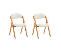 SoBuy Chaise Pliante Bois Confortable - Chaise Pliante avec Assise rembourrée, Chaise Salle à Manger Pliable, Lot de 2 chaises Bois Blanc 47,5 x 59 x 77 cm FST92-Wx2