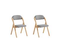 SoBuy Chaise Pliante Bois Confortable x2, rembourrée & montée, 47,5x77x59cm | Chaise Pliante à Assise rembourrée, ergonomique, housse amovible/lavable, charge 120 kg, cuisine & repas & balcon, FST92-Nx2