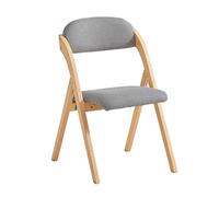 SoBuy Chaise pliante en bois FST92-N - assise et dossier rembourrés - Gris clair
