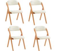 SoBuy Chaise pliante imbottie en bois blanc cassé 47.5x46x77 cm FST92-Wx4