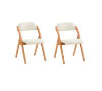 SoBuy Chaise Pliante Rembourrée Bois Hêtre Blanc Cassé 47.5x41.5x77 cm FST92-WX2