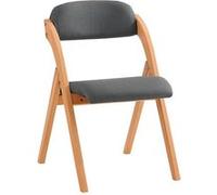 SoBuy FST92-SG Chaise Pliante en Bois avec Assise et Dossier Rembourrés, Gris foncé - 47 x 60 x 77 cm