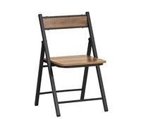 SoBuy Chaise Pliante Robuste en Bois et Métal Chaise Visiteur Chaise Pliable Style Industriel pour Cuisine, Bureau 46 x 48 x 80 cm, FST88-PF