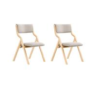 SoBuy Chaises Pliantes Tapissées Lot de 2 en Bois, montées, 48x80x54cm | Chaise de Réunion en Bois ergonomique & pliante, housses amovibles, charge 90 kg, bouleau, bureau & balcon, FST40-HGx2