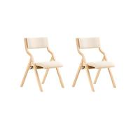 SoBuy Chaises Pliantes Tapissées Lot de 2 en Bois, montées, 48x80x54cm | Chaise de Réunion en Bois ergonomique & pliante, housses amovibles, charge 90 kg, bouleau, bureau & balcon, FST40-Wx2