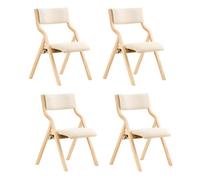 SoBuy Chaises Pliantes Tapissées Lot de 4, Chaise de Réunion en Bois avec Assise Rembourrée, Chaise Bureau Chaise Pliable Portable pour Cuisine, Bureau, Salon, Économie d'Espace Blanc FST40-Wx4