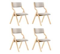 SoBuy Chaises Pliantes Tapissées Lot de 4, Chaise de Réunion en Bois avec Assise Rembourrée, Chaise Bureau Chaise Pliable Portable pour Cuisine, Bureau, Salon, Économie d'Espace Gris Clair FST40-HGx4
