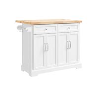 SoBuy Chariot de cuisine avec plateau extensible blanc 115x71x93 cm FKW71-III-WN