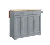 SoBuy Chariot de cuisine pliable avec tiroirs et portes gris 107x69x91 cm