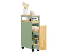 SoBuy Chariot de Rangement à roulettes avec 2 tiroirs 50,5×20×79 cm Cuisine | Meuble colonne cuisine étroit avec plateau coulissant et roulettes, desserte pour coin repas ou salle de bain, MDF, NSR14-GR