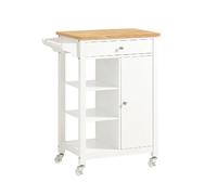 SoBuy Chariot de Service Roulant avec Rangement Blanc 46x38x85 cm
