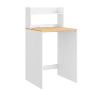 SoBuy meuble de buanderie avec étagère Blanc Meuble de rangement avec plateau bois Scandi BZR224-WN