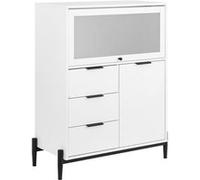 Commode d'entrée blanche avec 3 tiroirs et 2 portes L86xP40xH108 cm FSB94-W