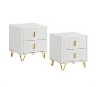 SoBuy Commodine 2 tiroirs Blanc 40x40x47 cm FBT115-Wx2