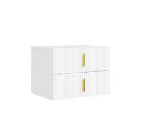 SoBuy Commodine murale 2 tiroirs design ondulé blanc 40x30x30 cm FBT177-E-W