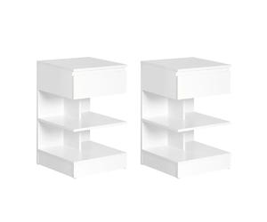SoBuy Comodino 1 tiroir 2 étagères Blanc 39x39x65 cm FBT49-WX2