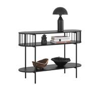 SoBuy Console 3 Niveaux Bois Métal 110x39x76cm pour Entrée | Meuble de couloir pour entrée ou salon, grande capacité pour familles FSB90-SCH
