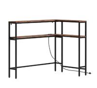 SoBuy Console d'angle avec prise électrique marron 120x80x101 cm FSB105-E-N