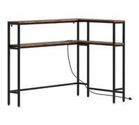 SoBuy Console d'angle avec prise électrique marron 120x80x101 cm FSB105-E-N