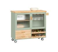 SoBuy Desserte à roulettes avec Portes vitrées, 109x92x40 cm, pour Cuisine