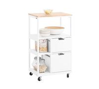 SoBuy Desserte Cuisine avec Freins, 2 tiroirs, 3 étagères, 89x53x37 cm