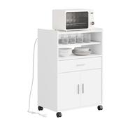 SoBuy Desserte Cuisine avec Prises 4-en-1, roulettes/Pieds, 61,5×40×92 cm