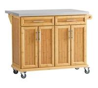 SoBuy Îlot Cuisine Roulant Plan Extensible 2 Tiroirs Chariot