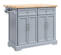 SoBuy Îlot de Cuisine avec Plan Extensible Gris 115x46-71x92 cm FKW71-II-HG
