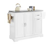 SoBuy Desserte de Cuisine à roulettes, Plan Extensible, 130×46-71×91 cm