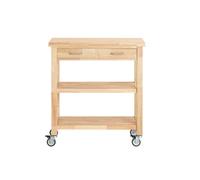 SoBuy Desserte Roulante en Bois d'Hévéa à 2 Étagères 80x40x90 cm FKW24-N