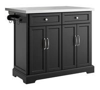 SoBuy Îlot de cuisine pliable noir 115.0x71.0x92.5 cm FKW71-II-SCH lot de 2