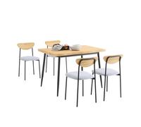 SoBuy Ensemble de Table à Manger 5 Pièces avec Chaises Confortables, Ensemble Table et Chaises 4, Table de Cuisine Compacte pour Petits Espaces, Idéale pour Salle à Manger, Cuisine, Salon OGT52-N