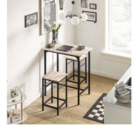 SoBuy Ensemble Table de Bar Mange Debout avec 2 Tabourets Table Haute Cuisine Salon Salle à Manger Style Industriel Compact