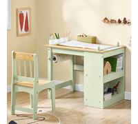SoBuy ensemble table et chaise enfant avec rangement Lichen vert Scandinave KMB60-GR